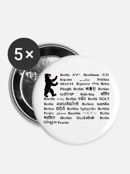 berlin s2 - Buttons groß 56 mm (5er Pack) - Weiß
