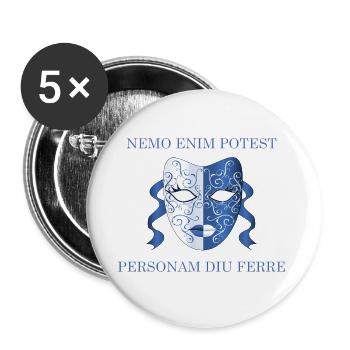 niemand kann auf dauer eine maske tragen - Buttons groß 56 mm (5er Pack) - Weiß - Vorne