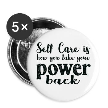 Self Care ist, wie du deine Kraft zurückgewinnst - Buttons groß 56 mm (5er Pack) - Weiß - Vorne