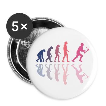Die Evolution von Hurling - Buttons groß 56 mm (5er Pack) - Weiß - Vorne