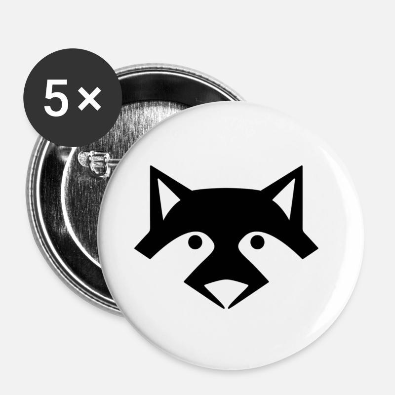 wolf - Buttons large 2.2''/56 mm (5-pack) - white