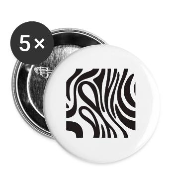 Zebra decoration - African savannah effect. - Buttons large 2.2''/56 mm (5-pack) - white - Front