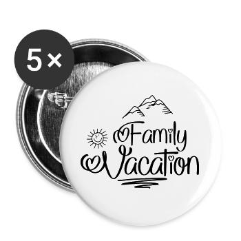 Ferien mit der Familie - Buttons groß 56 mm (5er Pack) - Weiß - Vorne