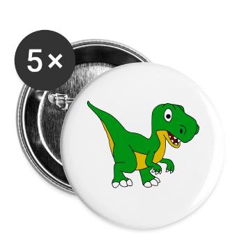 T-Rex - Buttons groß 56 mm (5er Pack) - Weiß - Vorne