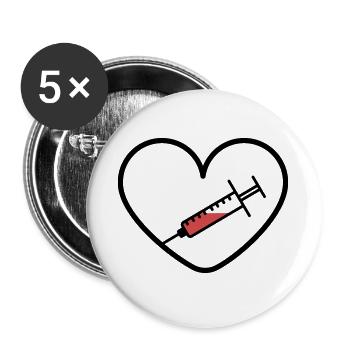 Vaccine Virus Covid Heart Advocate Design - Buttons large 2.2''/56 mm (5-pack) - white - Front