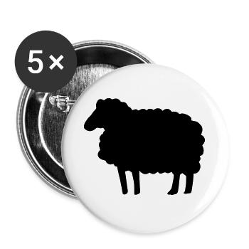 Farbe anpassbar Lustiges Schaf Silhouette Geschenk - Buttons large 2.2''/56 mm (5-pack) - white - Front