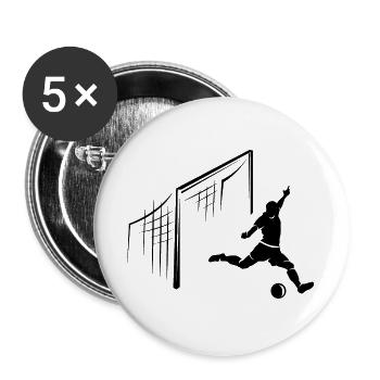 Soccer Kicker Goal Shot Symbol Icon Illustration - Buttons large 2.2''/56 mm (5-pack) - white - Front