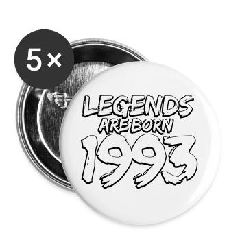 Year of birth 1993 | Vintage Gift - Buttons large 2.2''/56 mm (5-pack) - white - Front