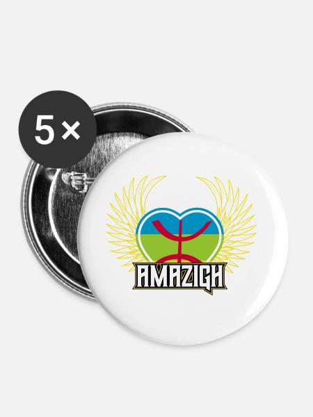 Amazigh - Buttons groß 56 mm (5er Pack) - Weiß