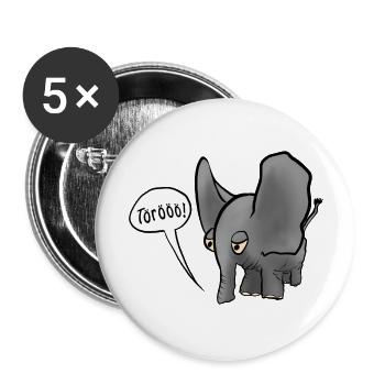 Elefant - Buttons groß 56 mm (5er Pack) - Weiß - Vorne