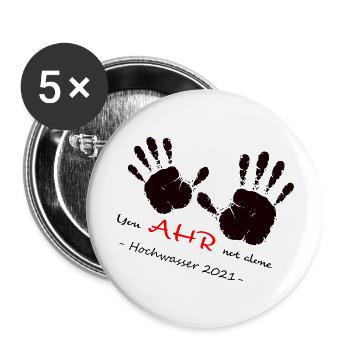 We AHR together | Ahrtal Hochwasser SolidAHRität - Buttons groß 56 mm (5er Pack) - Weiß - Vorne