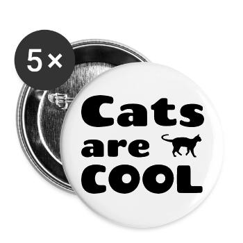 Cats are cool - Buttons large 2.2''/56 mm (5-pack) - white - Front