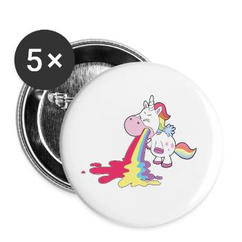 Unicorn poops rainbow Personalize - Buttons large 2.2''/56 mm (5-pack) - white - Front
