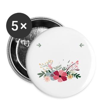 Retraitée 2022 - Lot de 5 grands badges (56 mm) - blanc - Devant