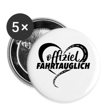 Führerschein - Buttons groß 56 mm (5er Pack) - Weiß - Vorne