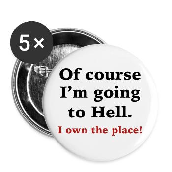 Of Course I'm Going To Hell - Buttons large 2.2''/56 mm (5-pack) - white - Front