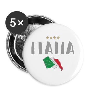 Drapeau du maillot des fans de football de l’Italie - Lot de 5 grands badges (56 mm) - blanc - Devant