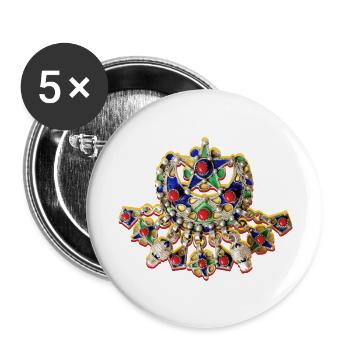 Kabyle afzim Schmuck - Buttons groß 56 mm (5er Pack) - Weiß - Vorne