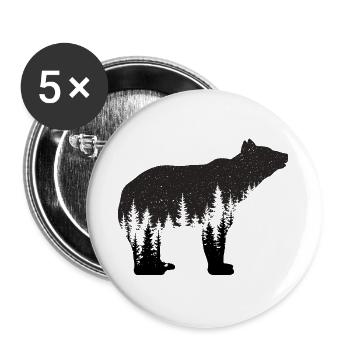 Ours - Lot de 5 grands badges (56 mm) - blanc - Devant