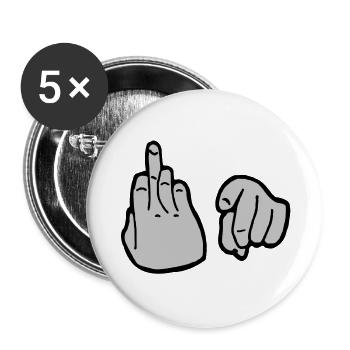 Fuck You - Lot de 5 grands badges (56 mm) - blanc - Devant