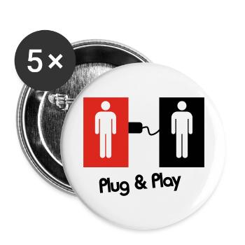 Plug & Play Gay Love ! - Buttons large 2.2''/56 mm (5-pack) - white - Front