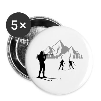 Biathlon Ski - Buttons large 2.2''/56 mm (5-pack) - white - Front
