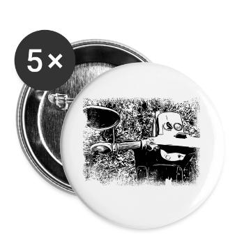Simson Schwalbe - KR51 - Buttons groß 56 mm (5er Pack) - Weiß - Vorne