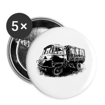 Robur LO 2002 A - Lot de 5 grands badges (56 mm) - blanc - Devant