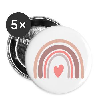 Arc-en-ciel - Lot de 5 grands badges (56 mm) - blanc - Devant