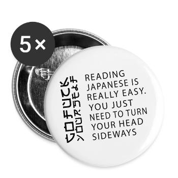 Japan Japanisch go fuck yourself - Buttons groß 56 mm (5er Pack) - Weiß - Vorne