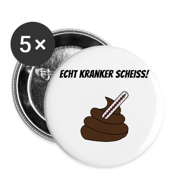 Kranker Scheiss - Buttons groß 56 mm (5er Pack) - Weiß - Vorne