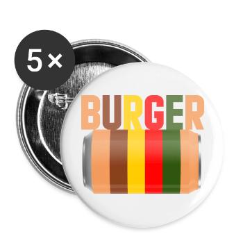 burger fast food - Buttons large 2.2''/56 mm (5-pack) - white - Front