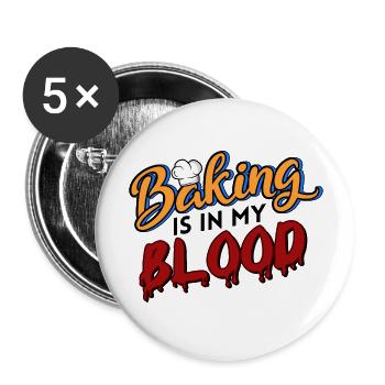 bäcker backstube handwerk backen sprüche kneter - Buttons groß 56 mm (5er Pack) - Weiß - Vorne