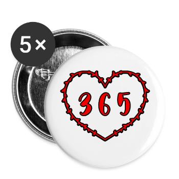 AMOUR LOVE 365 Days a Year - Buttons large 2.2''/56 mm (5-pack) - white - Front