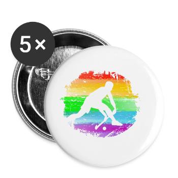 Hockey - Lot de 5 grands badges (56 mm) - blanc - Devant