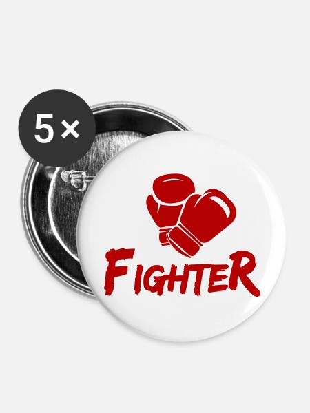 Fighter - Buttons groß 56 mm (5er Pack) - Weiß
