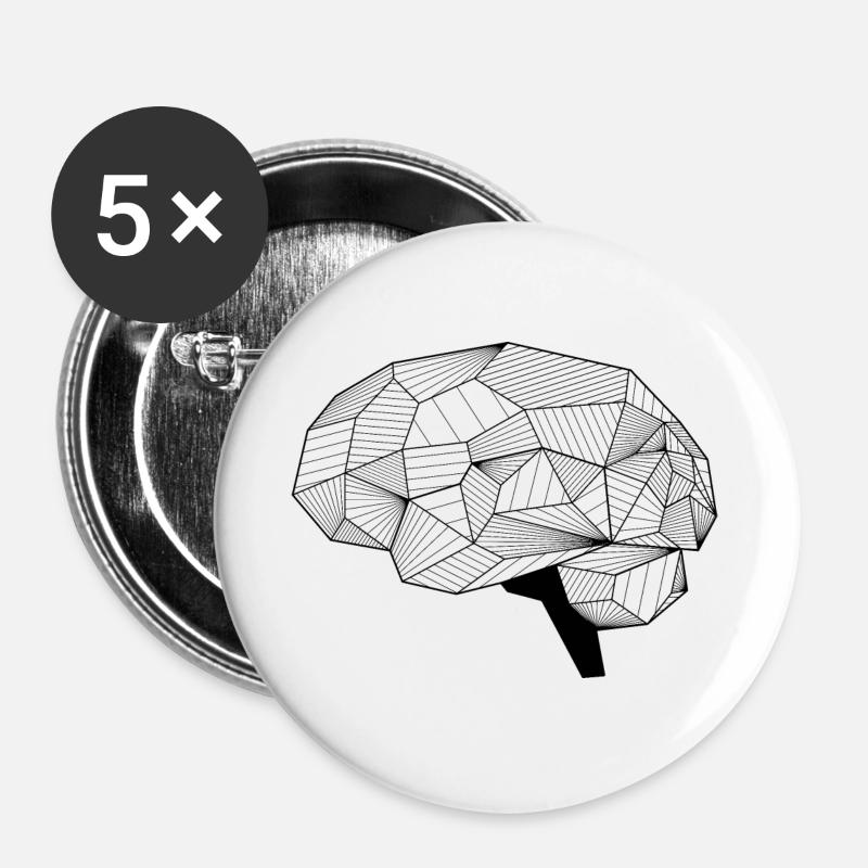 Brain - Buttons large 2.2''/56 mm (5-pack) - white