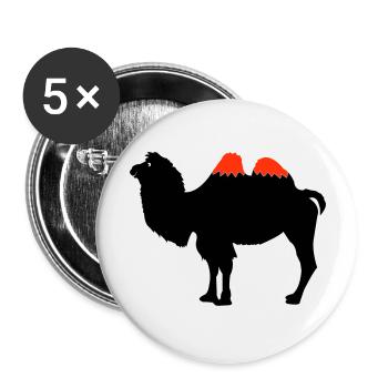Silhouette de chameau - Lot de 5 grands badges (56 mm) - blanc - Devant