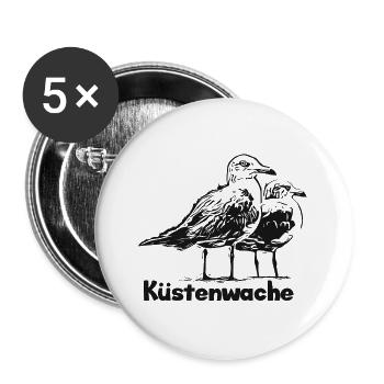 Küstenwache - Buttons groß 56 mm (5er Pack) - Weiß - Vorne