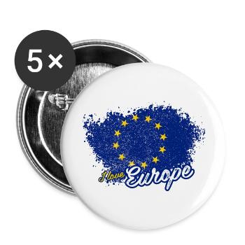 I love Europe - Buttons large 2.2''/56 mm (5-pack) - white - Front
