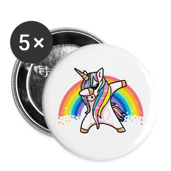 Dab Dance Unicorn Dabbing Dancing Music Dancers - Lot de 5 grands badges (56 mm) - blanc - Devant