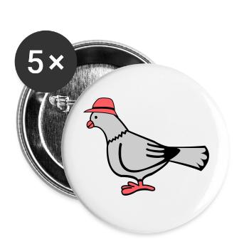 Taube - Buttons groß 56 mm (5er Pack) - Weiß - Vorne