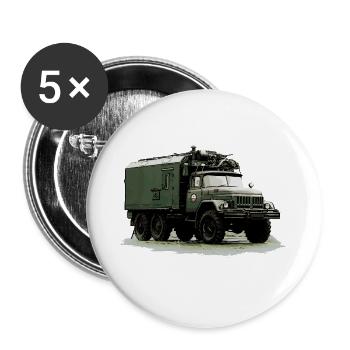 ZIL 131 KO - Buttons groß 56 mm (5er Pack) - Weiß - Vorne