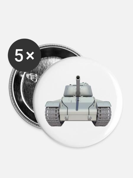 TANK KV1 - Buttons groß 56 mm (5er Pack) - Weiß