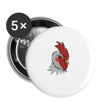 I will hendl this - lustiger Hahn, Spruch Hühner - Buttons groß 56 mm (5er Pack) - Weiß - Vorne