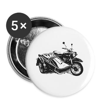 Simson Schwalbe Duo - Buttons groß 56 mm (5er Pack) - Weiß - Vorne