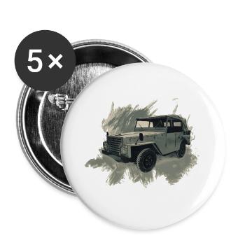 P-2-M - Lot de 5 grands badges (56 mm) - blanc - Devant