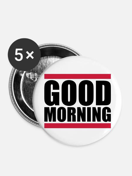 Good Morning Balken - Buttons groß 56 mm (5er Pack) - Weiß