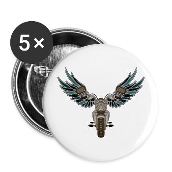 Motorrad - Buttons groß 56 mm (5er Pack) - Weiß - Vorne