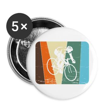 Motard / Vélo - Lot de 5 grands badges (56 mm) - blanc - Devant